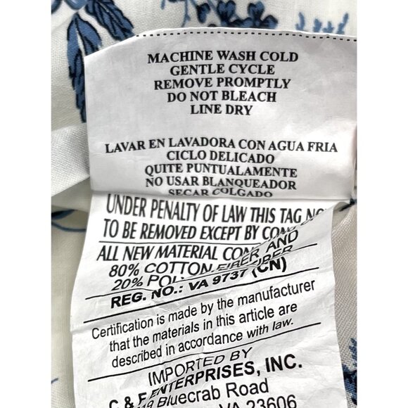 Single C&F HOME 20"x26" Standard Quilted PILLOW SHAM Yellow/Blue French Country - Picture 4 of 4